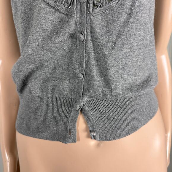 Vintage Y2K Forever 21 Women's sweater S Sequin Crop Cardigan Knit S/S JJ8 - Picture 2 of 7